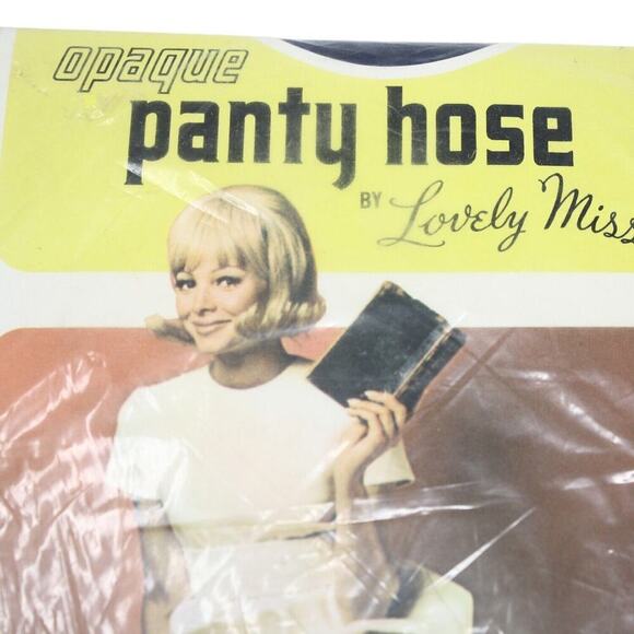Vintage Nylon Navy Opaque Pantyhose Stockings by Lovely Miss in Package Average - Picture 3 of 6